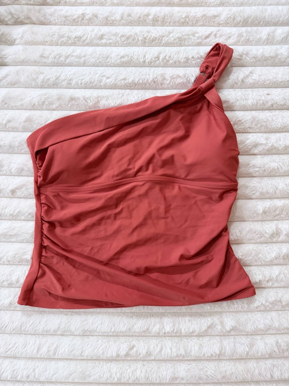 Tankini top One-Shoulder Rust Red Swim Tankini Top size XL